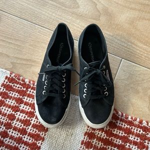 Superga Black Platforms